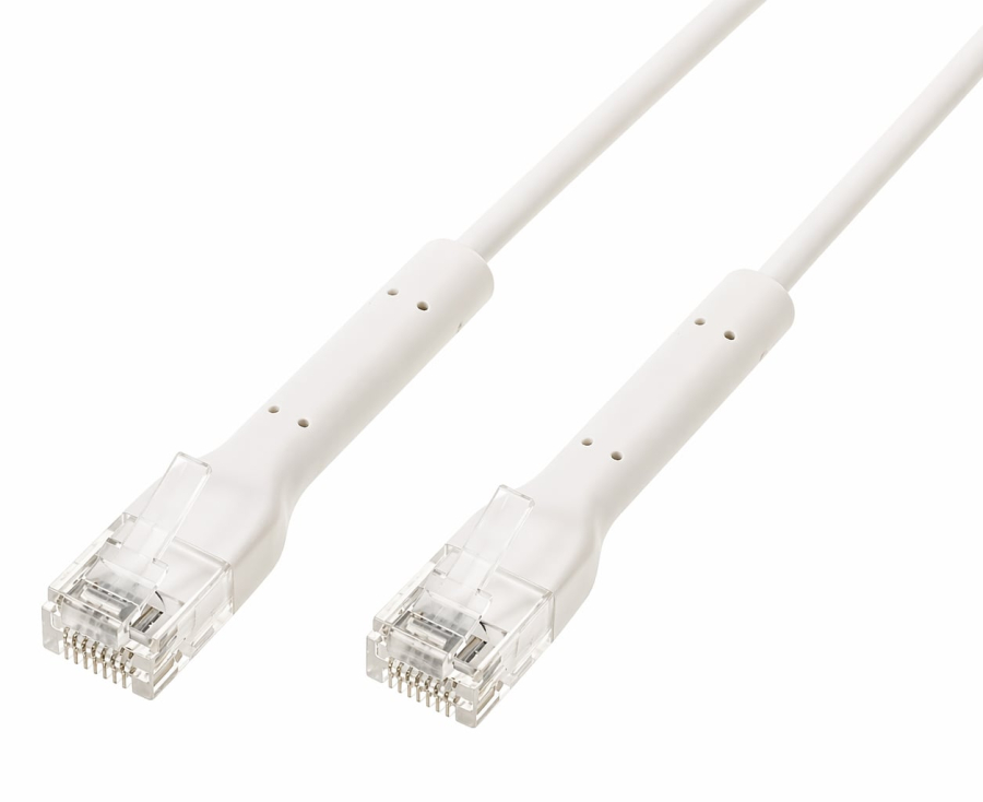 Cavo Slim Patch di Rete Pieghevole in Rame Cat.6A U/UTP 0.5m Bianco